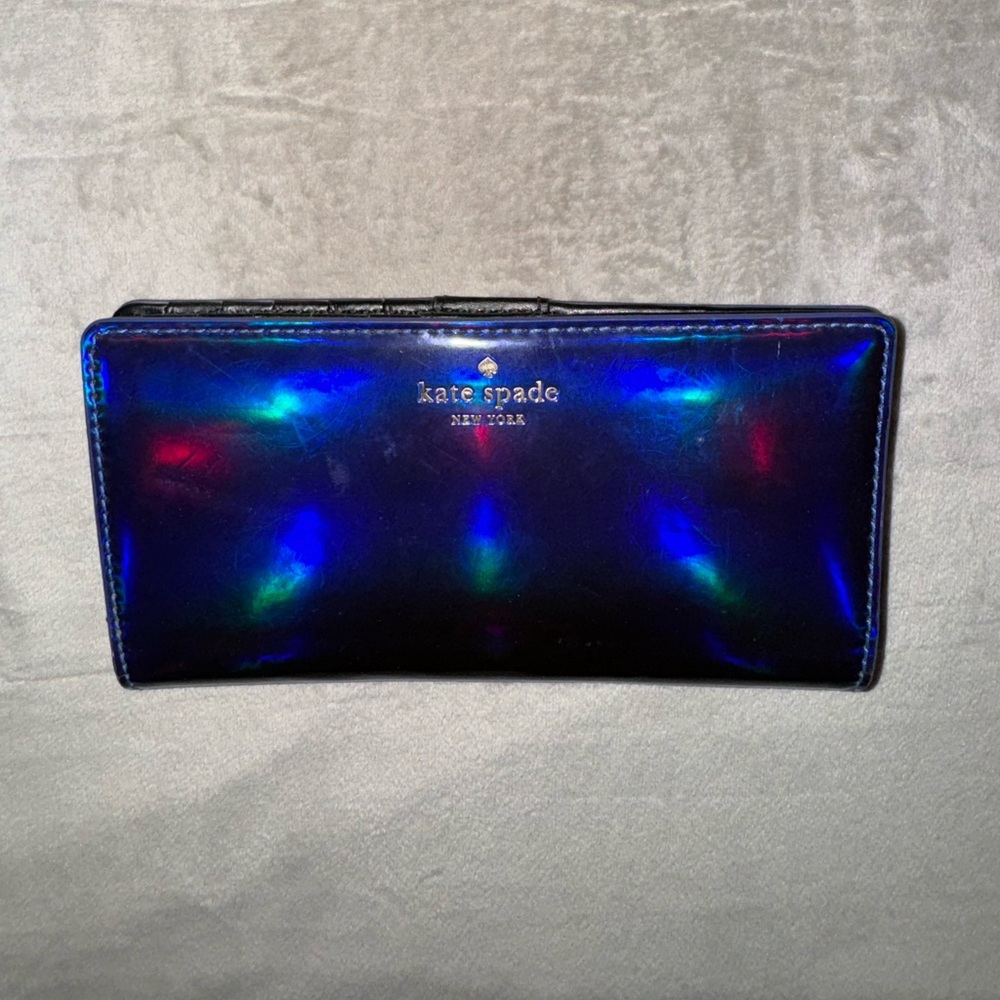 Blue Holographic Kate Spade Wallet